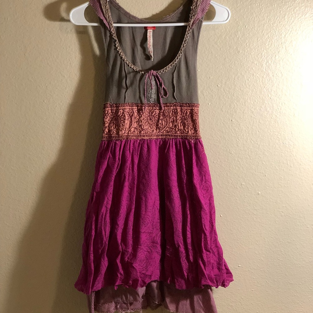 Free People pink patchwork dress